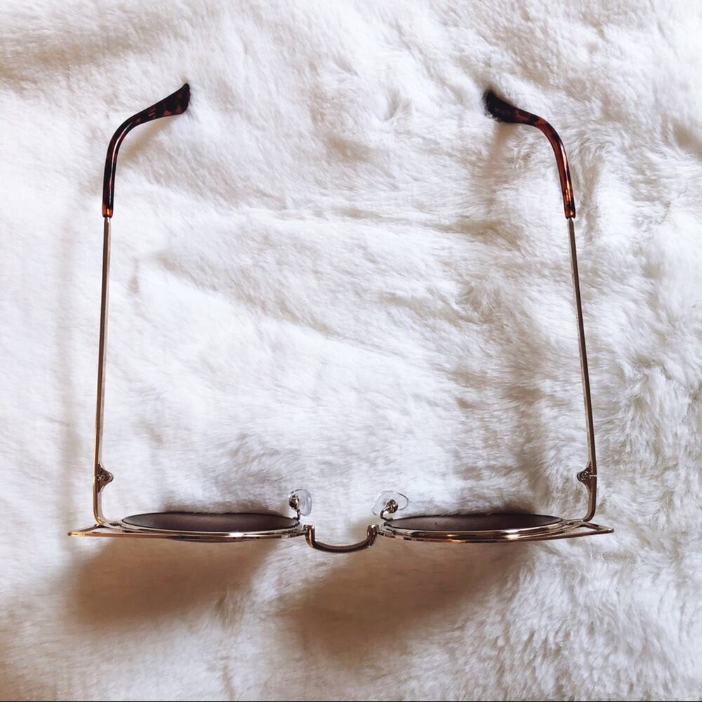 Mia Gold Cat Eye Retro Round Tinted Sunglasses - Picture 6 of 11